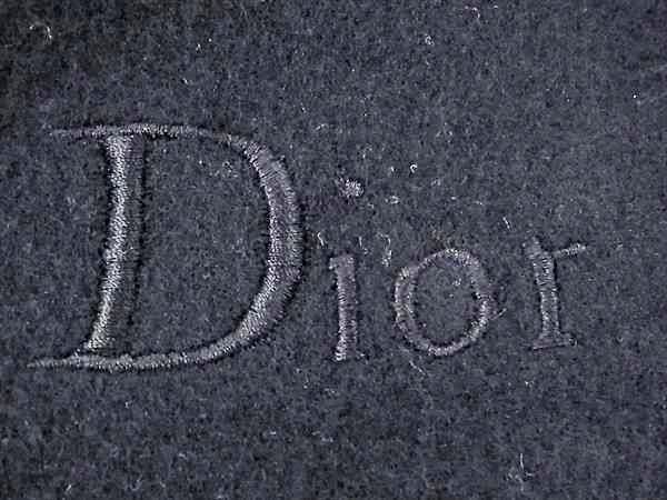 1 иен # превосходный товар # ChristianDior Christian Dior шерсть 100% бахрома muffler палантин женский мужской темно-синий серия BT0072