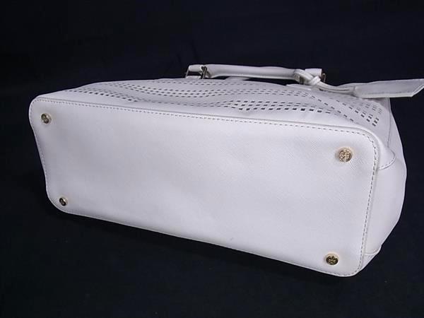 1円 ■美品■ TORY BURCH トリーバーチ ロビンソン レザー 2WAY クロスボディ ショルダー ハンドバッグ トートバッグ ホワイト系 FQ3339_画像4