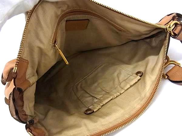 1円 Chloe クロエ マーシー レザー ハンドバッグ トート ショルダーバッグ 肩掛け レディース ブラウン系 FU8352_画像5