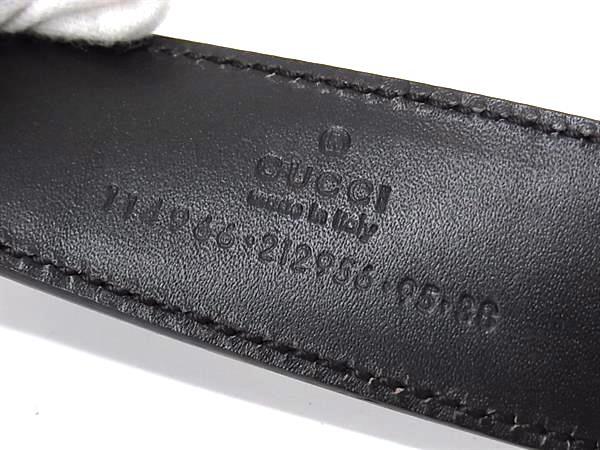 1円 ■美品■ GUCCI グッチ 114966 212956 シェリーライン レザー シルバー金具 ベルト 表記サイズ 95・38 メンズ ブラウン系 FN8301_画像4