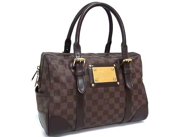 1円 LOUIS VUITTON ルイヴィトン N52000 ダミエ バークレイ ミニボストン ハンドバッグ トート レディース メンズ ブラウン系 FQ3401_画像1