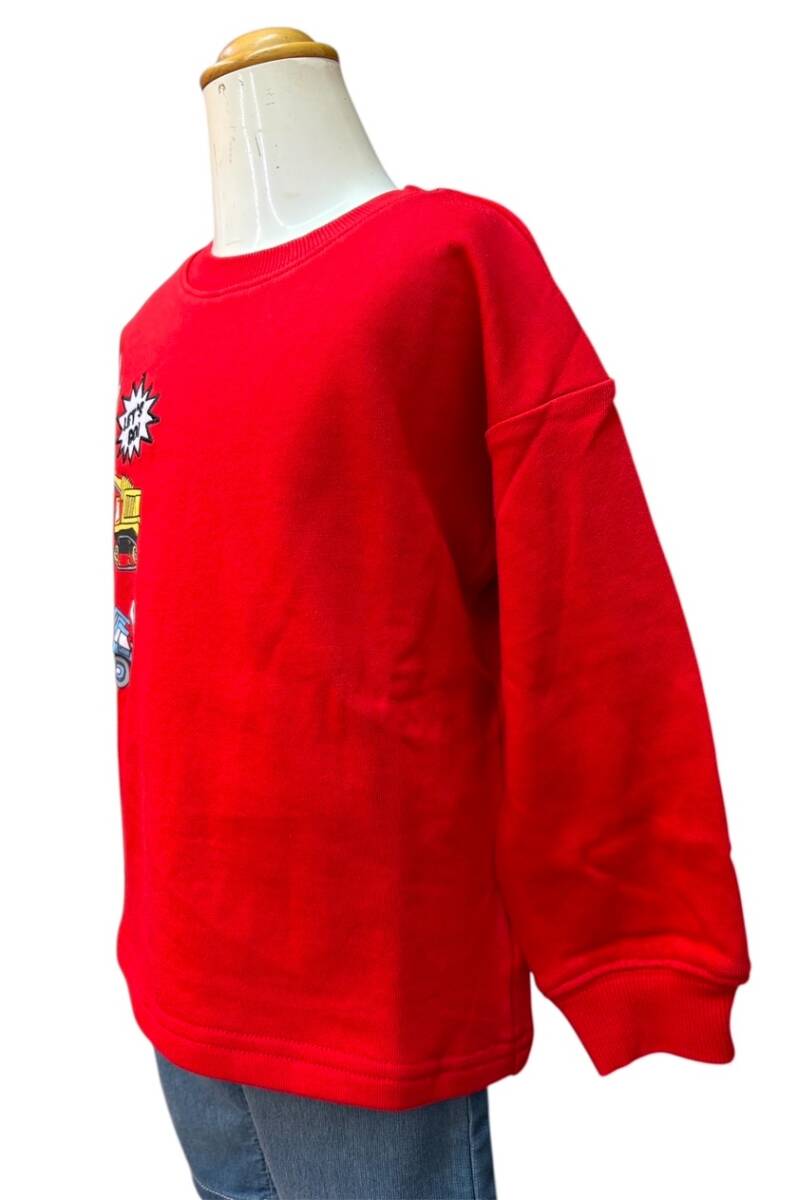 即決　新品タグ付 Crescent クレセント★働く車柄 プリント 裏毛 トレーナーrd★子供 110cm 5-6才目安 ￥2200_画像8