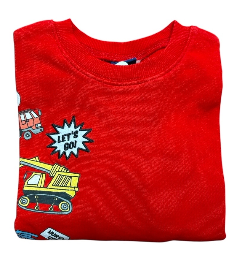 即決　新品タグ付 Crescent クレセント★働く車柄 プリント 裏毛 トレーナーrd★子供 110cm 5-6才目安 ￥2200_画像4