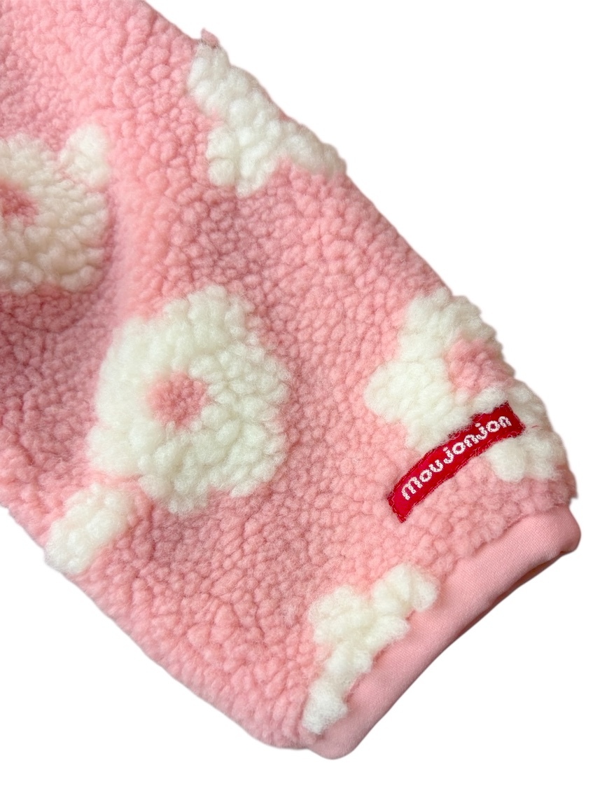 あったか★新品タグ付　ムージョンジョン Moujonjon★ボアジャガード 花柄 ジャケット★YKKチャック仕様★ベビー 100cm 3-4才 ￥4290_画像5