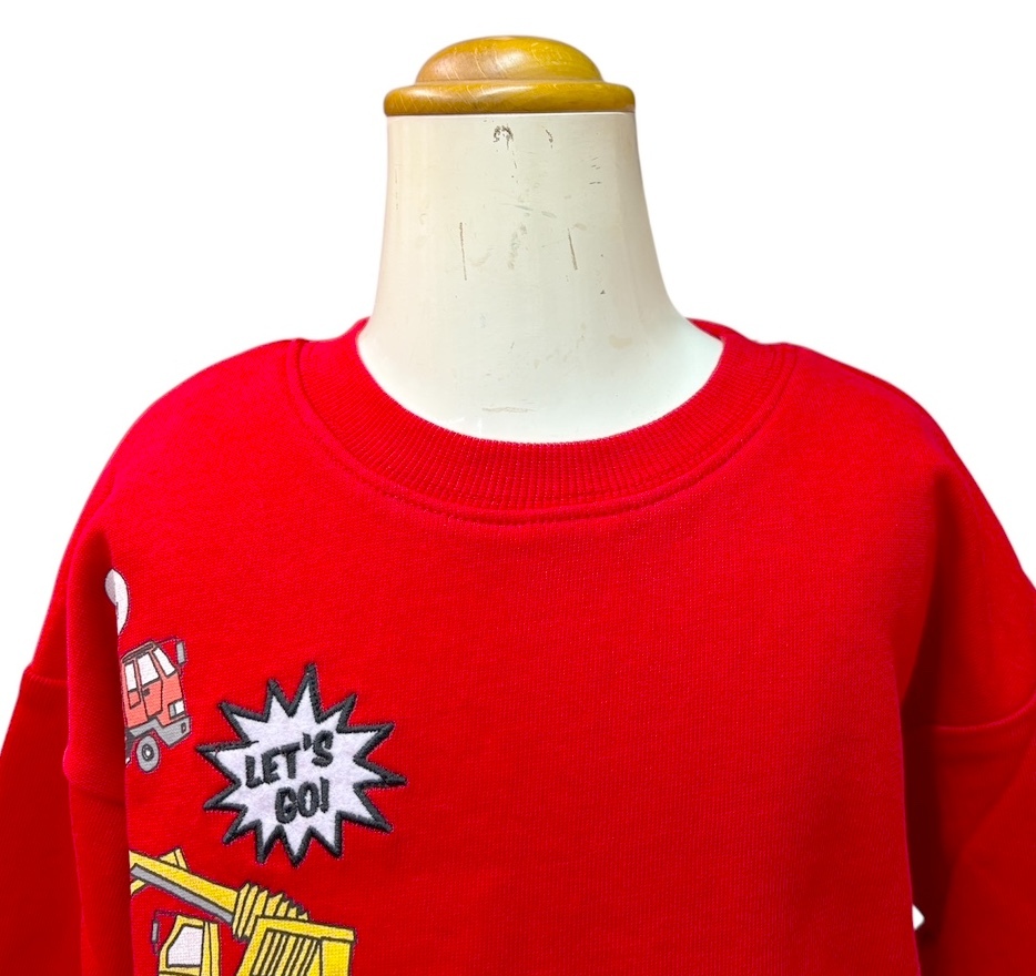 即決　新品タグ付 Crescent クレセント★働く車柄 プリント 裏毛 トレーナーrd★子供 110cm 5-6才目安 ￥2200_画像3