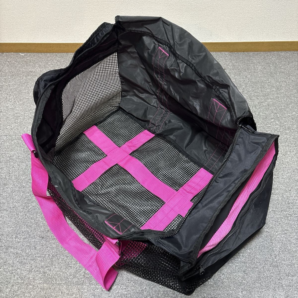 極美品 TUSA ツサ メッシュバッグ 104L 大容量 ダイビング ピンク ボストンバッグ マリンスポーツ 1122A-25_画像8
