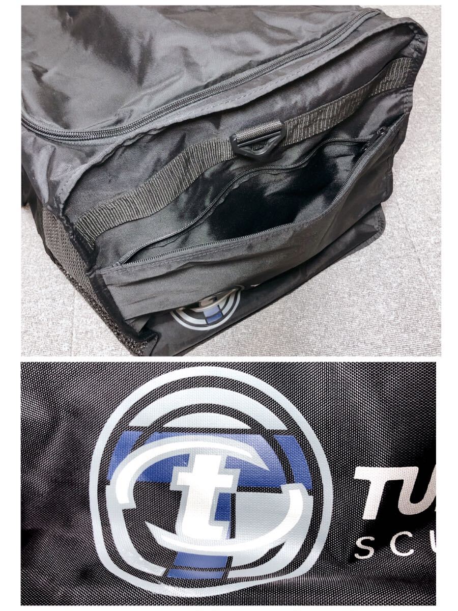 美品 TUSA ツサ メッシュバッグ 大容量 ブラック ダイビング ボストンバッグ 黒 マリンスポーツ 肩掛け ストラップ付き 1110D-25_画像10