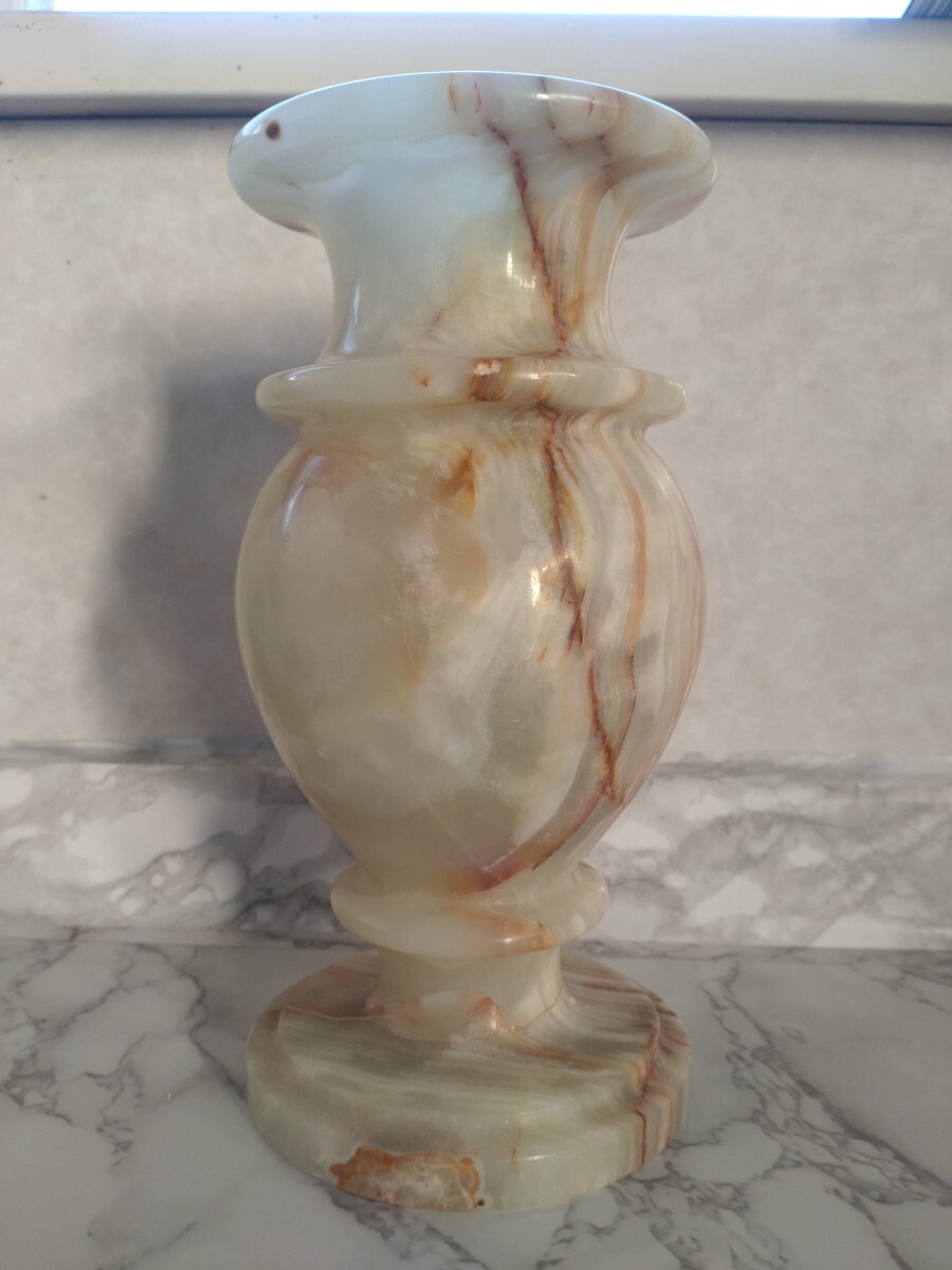 オニキス 高級花瓶 大理石 匿名配送 天然石 オニックス 花器 置物 インテリア 壺_画像1