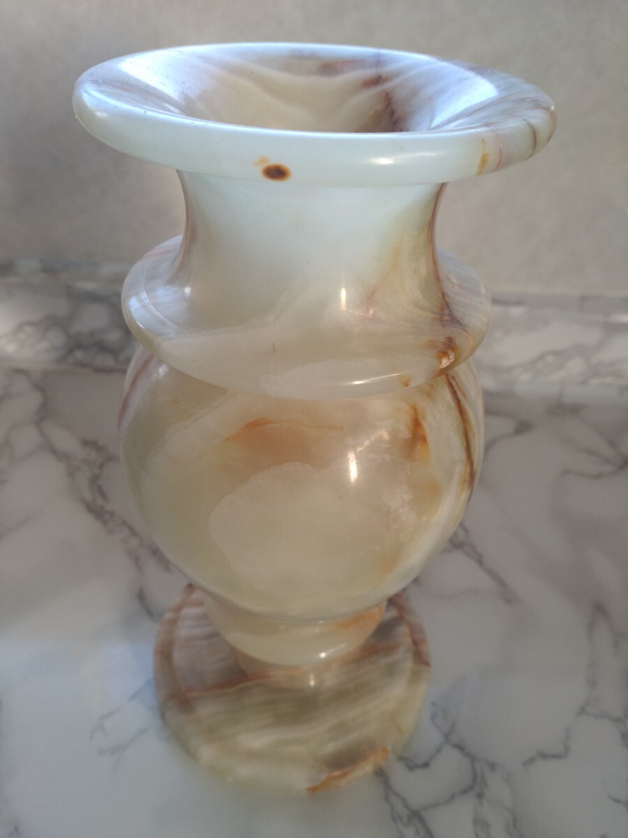 オニキス 高級花瓶 大理石 匿名配送 天然石 オニックス 花器 置物 インテリア 壺_画像4