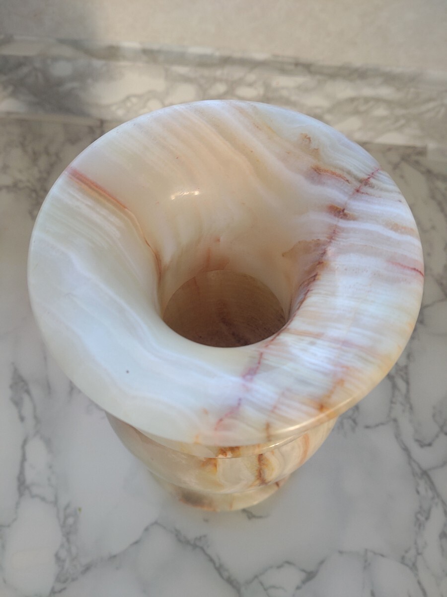 オニキス 高級花瓶 大理石 匿名配送 天然石 オニックス 花器 置物 インテリア 壺_画像6