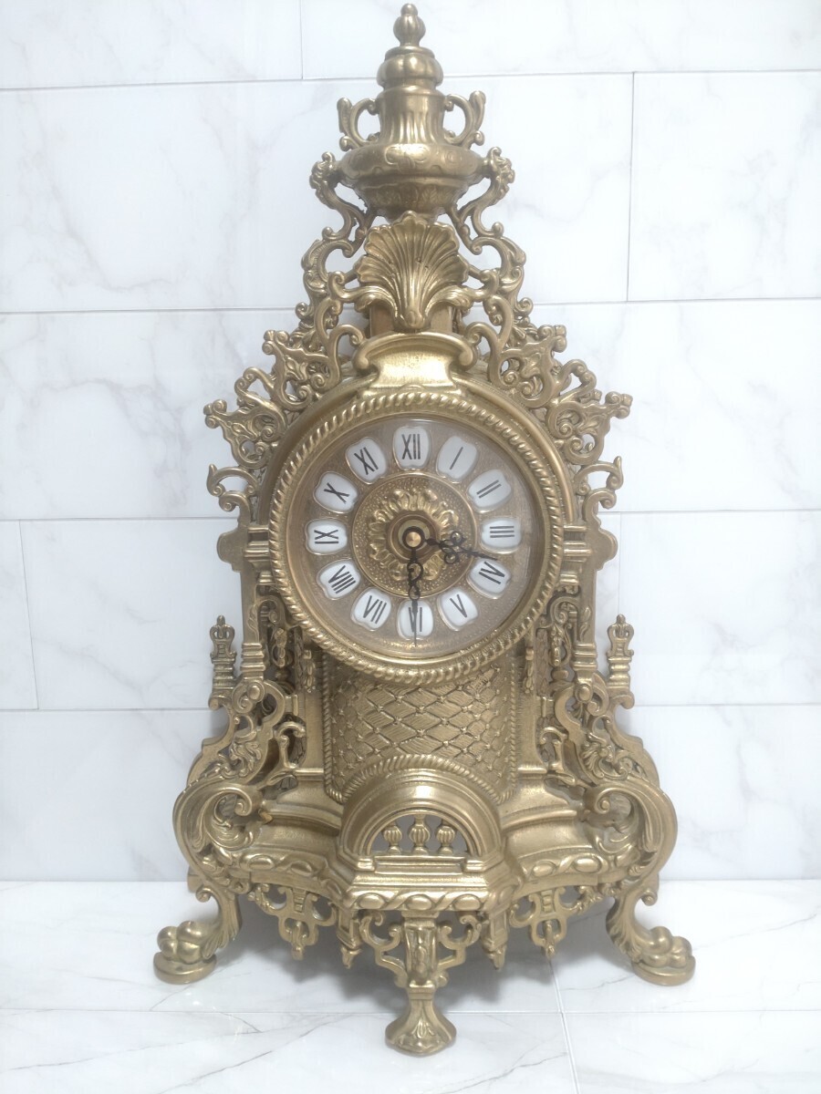 アンティーク イタリア真鍮時計 イタリア置物 真鍮置物 インテリア 雑貨 インテリア イタリア時計★送料無料★匿名配送★_画像1