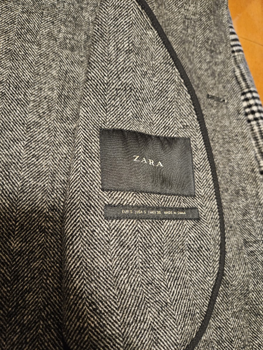 ZARA　チェスターコート　グレンチェック　S_画像3