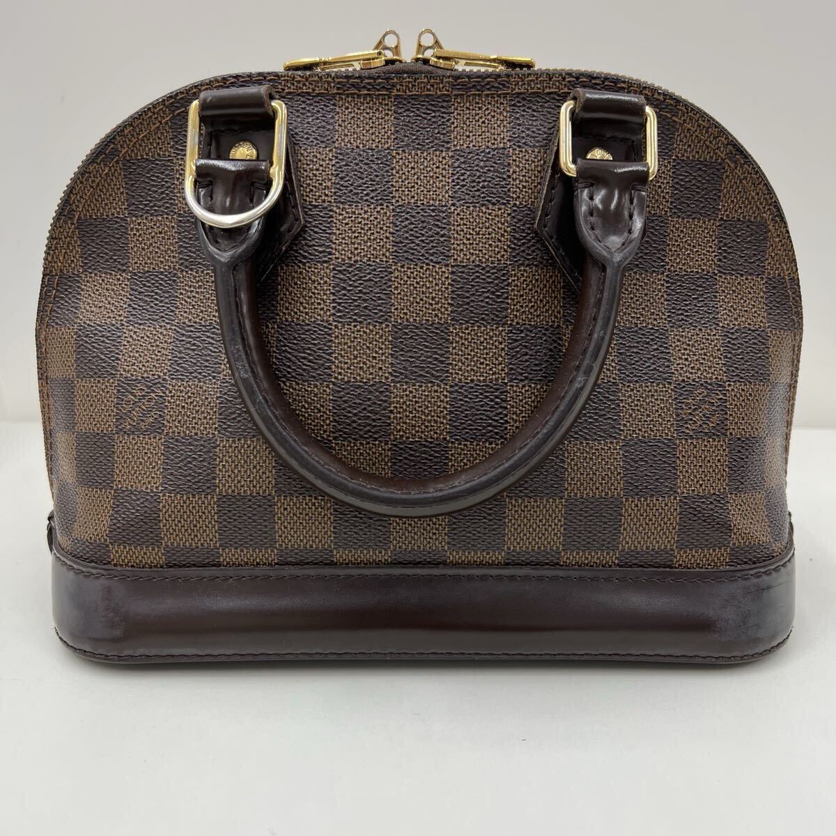 11110 LOUIS VUITTON ルイヴィトン ダミエ アルマBB ハンドバッグ ショルダーバッグ 2WAY N41221 ブラウン レザー レディース バッグ_画像3