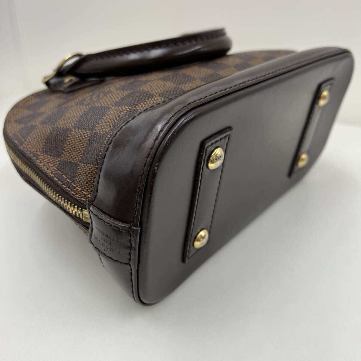 11110 LOUIS VUITTON ルイヴィトン ダミエ アルマBB ハンドバッグ ショルダーバッグ 2WAY N41221 ブラウン レザー レディース バッグ_画像4