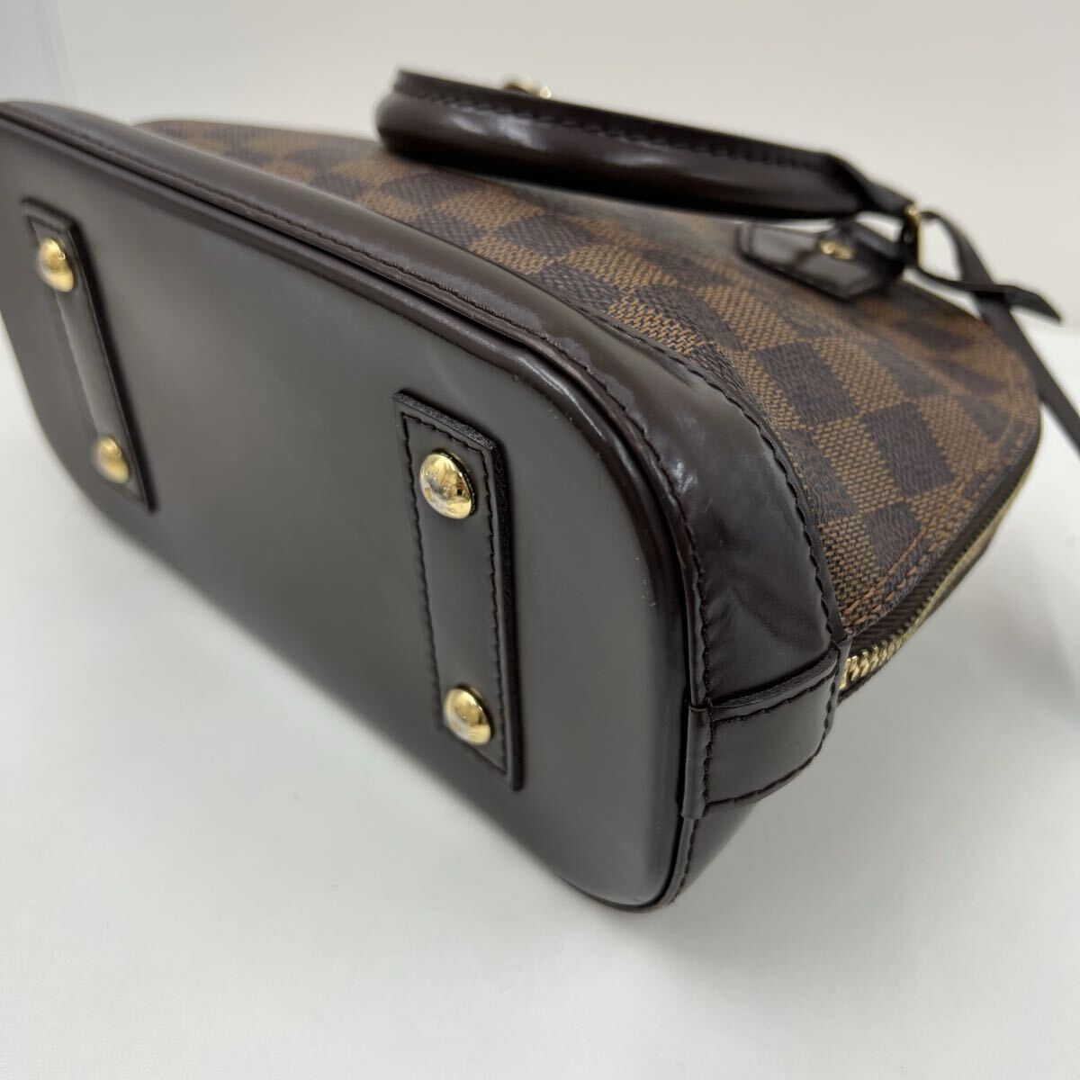 11110 LOUIS VUITTON ルイヴィトン ダミエ アルマBB ハンドバッグ ショルダーバッグ 2WAY N41221 ブラウン レザー レディース バッグ_画像5