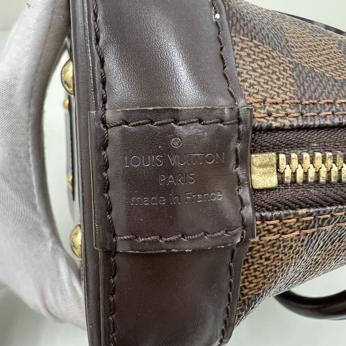 11110 LOUIS VUITTON ルイヴィトン ダミエ アルマBB ハンドバッグ ショルダーバッグ 2WAY N41221 ブラウン レザー レディース バッグ_画像6