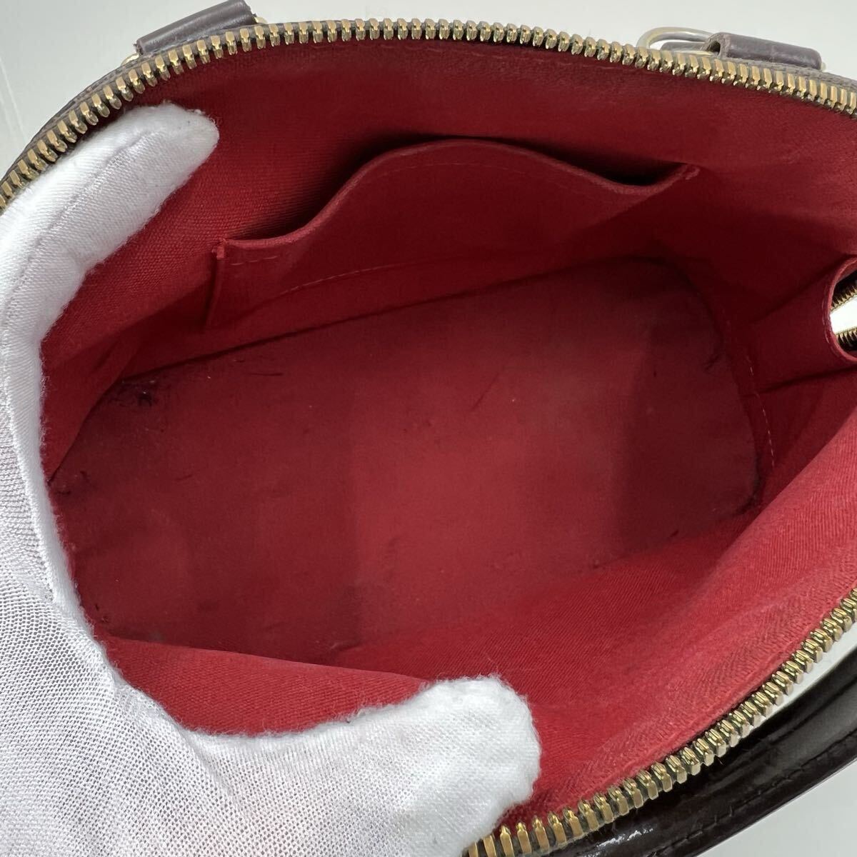 11110 LOUIS VUITTON ルイヴィトン ダミエ アルマBB ハンドバッグ ショルダーバッグ 2WAY N41221 ブラウン レザー レディース バッグ_画像8