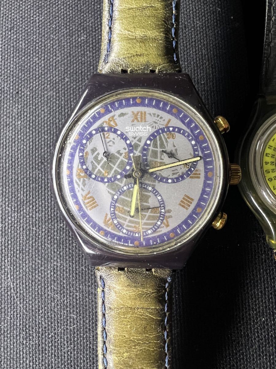 スウォッチ SWATCH 腕時計 2本まとめ売り 自動巻き クロノグラフ Last Week Next Week 当時物　_画像2