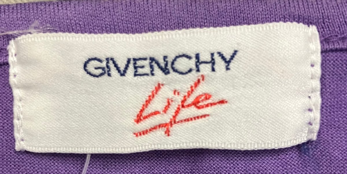 qof.ZH409　GIVENCHY　ジバンシイ　フレンチTシャツ　パープル　9号_画像3