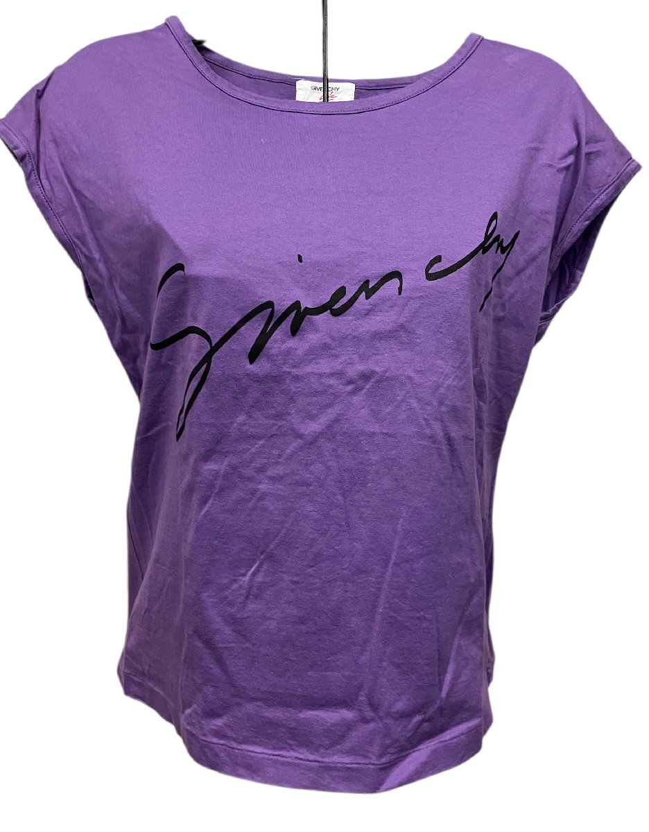 qof.ZH409　GIVENCHY　ジバンシイ　フレンチTシャツ　パープル　9号_画像1