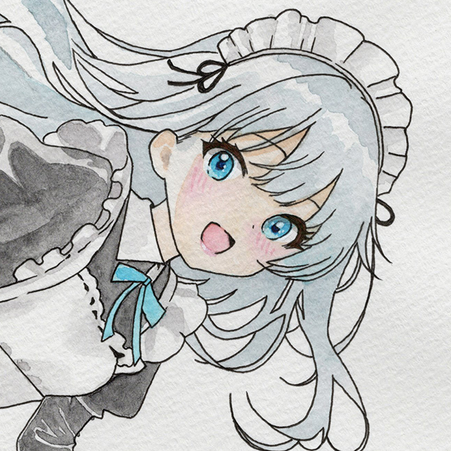 [ легкий .. более того уборка warutsu] акварельная живопись исходная картина девочка иллюстрации 