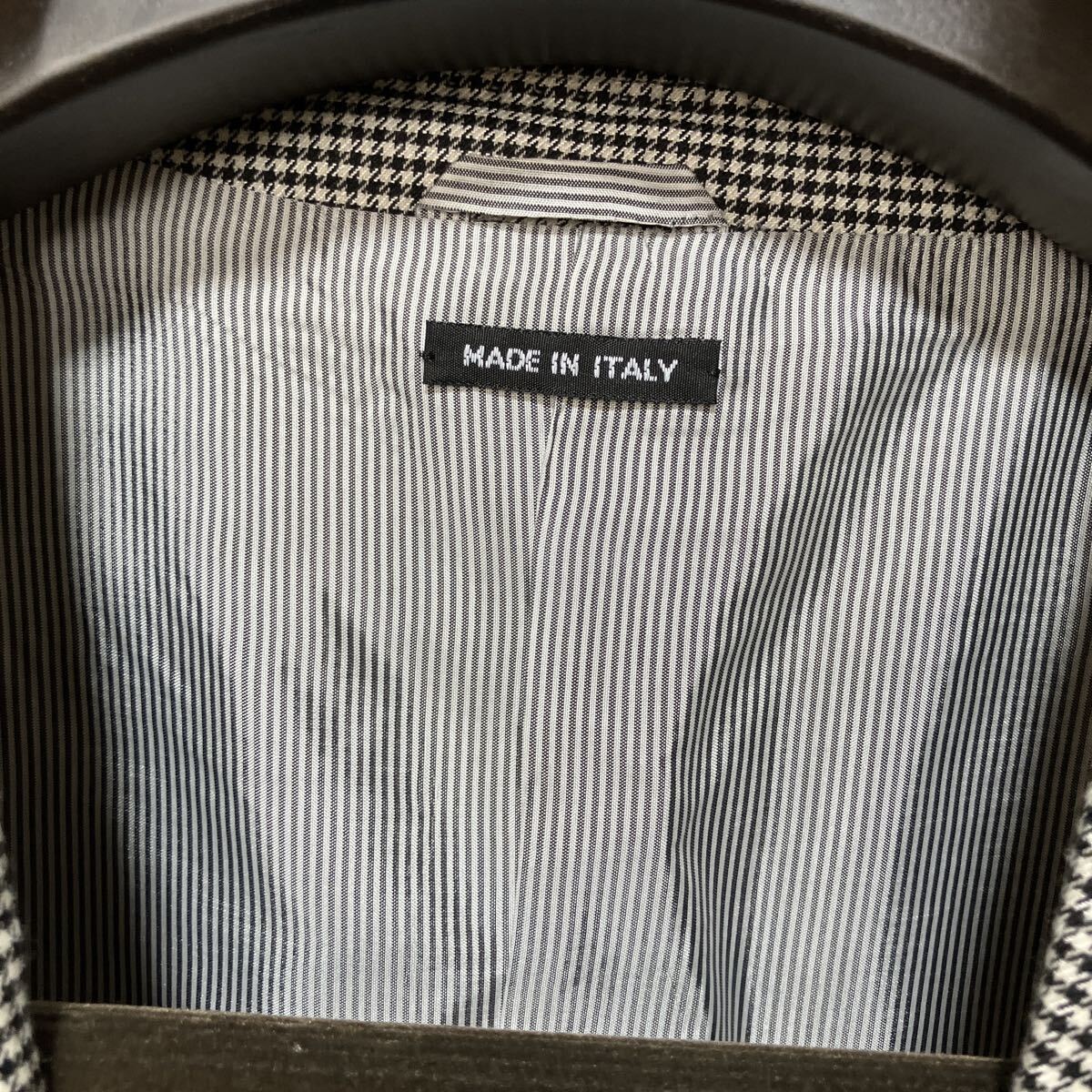 ジョルジオアルマーニ GIORGIO ARMANI ジャケット テーラードジャケット シングル 千鳥格子 アウター メンズ 薄手 大きいサイズ グレー_画像2