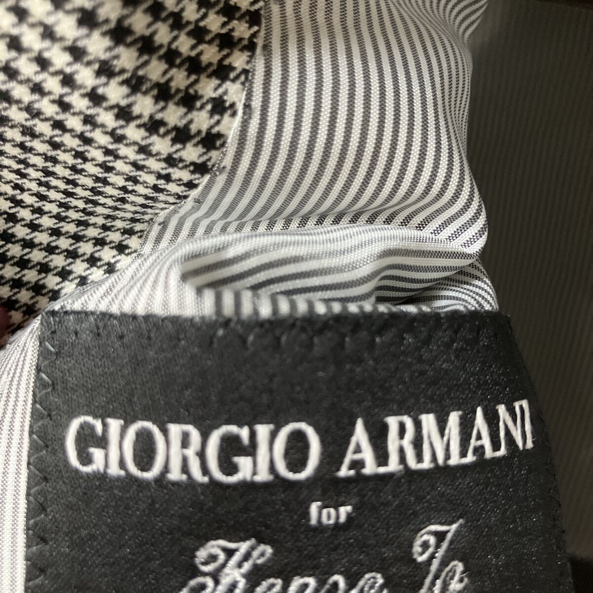 ジョルジオアルマーニ GIORGIO ARMANI ジャケット テーラードジャケット シングル 千鳥格子 アウター メンズ 薄手 大きいサイズ グレー_画像3