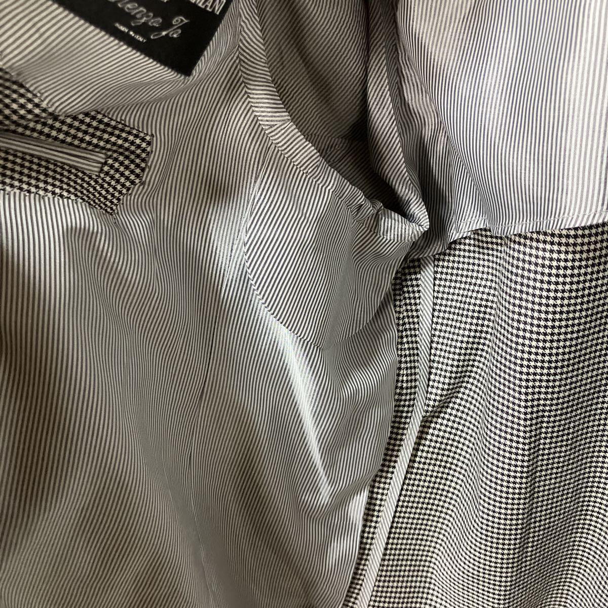 ジョルジオアルマーニ GIORGIO ARMANI ジャケット テーラードジャケット シングル 千鳥格子 アウター メンズ 薄手 大きいサイズ グレー_画像5