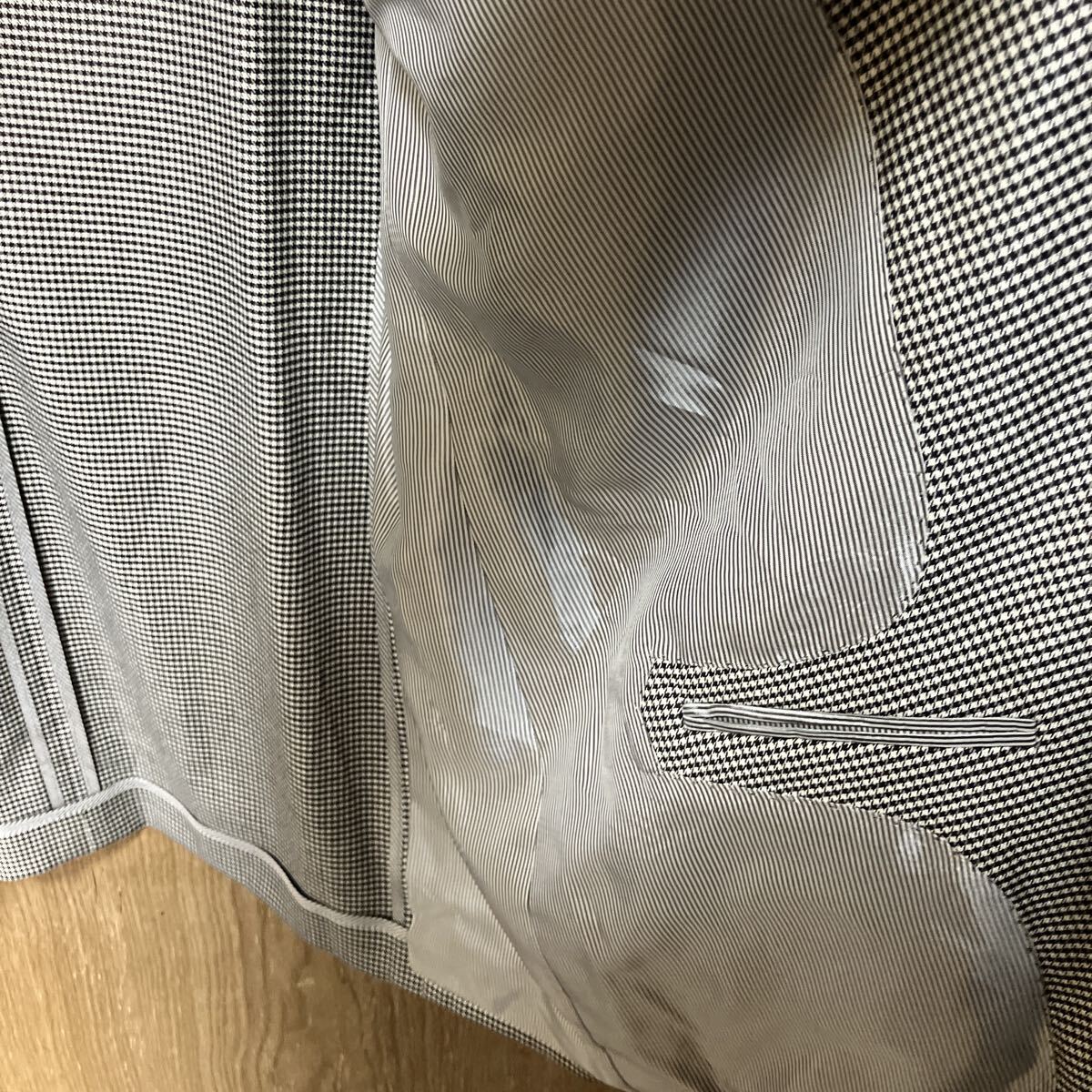 ジョルジオアルマーニ GIORGIO ARMANI ジャケット テーラードジャケット シングル 千鳥格子 アウター メンズ 薄手 大きいサイズ グレー_画像6