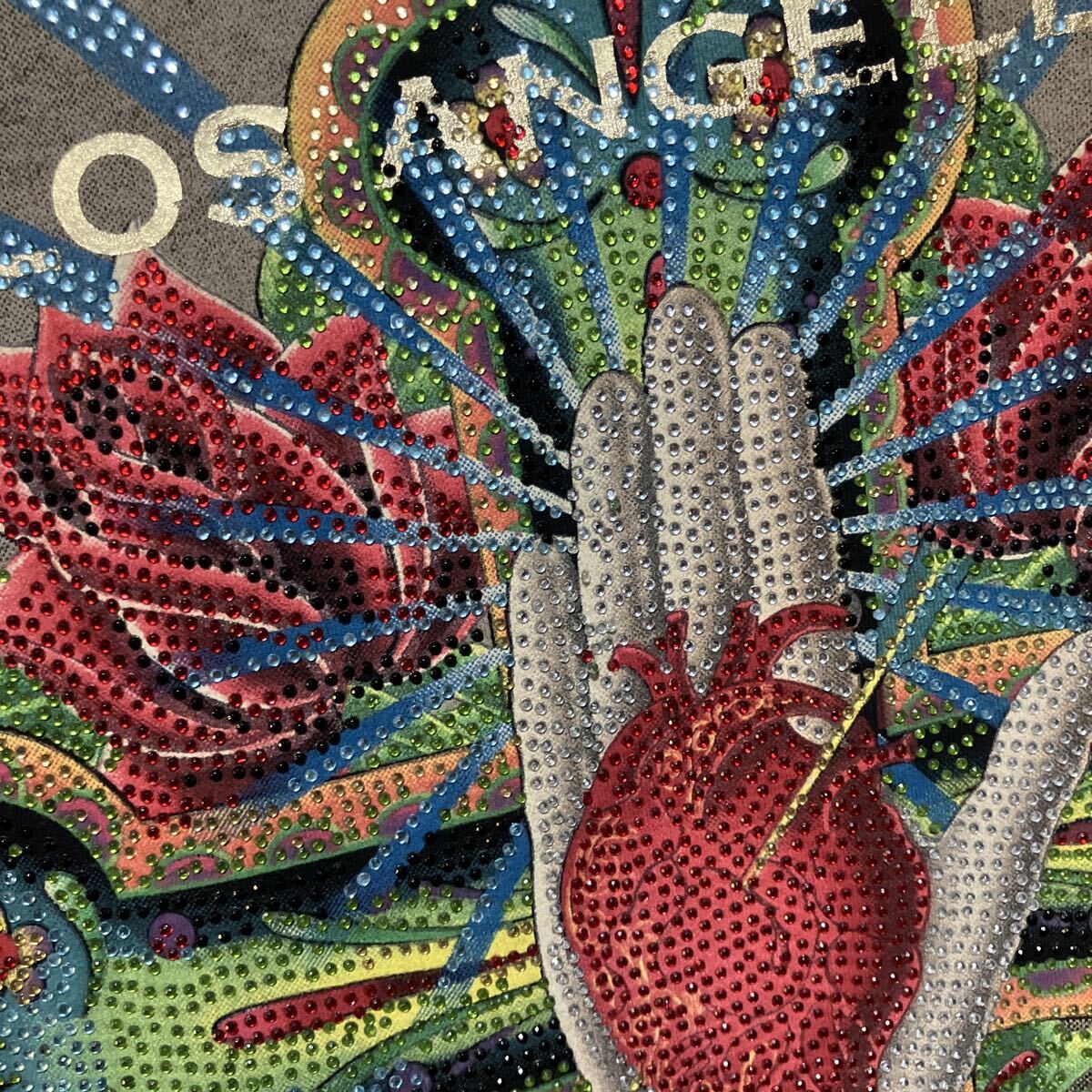 ICHRISTIAN AUDIGIER Women's Thermals クリスチャンオードジェー パーカー スウェット 総柄 ビーズ 柄物 黒 グラフィック デザイン_画像6