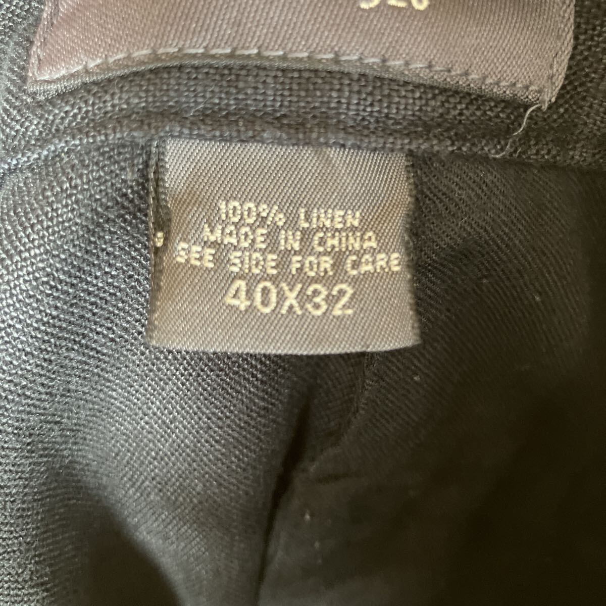 エディー・バウアー Eddie Bauer 麻 リネン 100%スラックス パンツ ズボン ブラック ボトムス 黒 メンズ 男性用 大きいサイズ_画像3