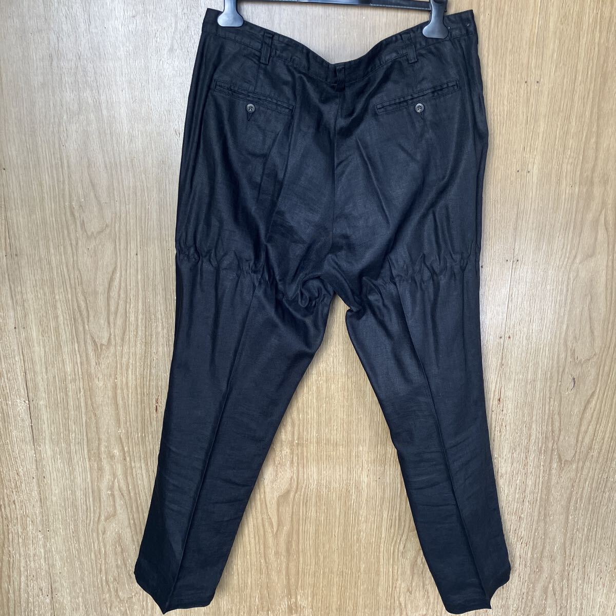 エディー・バウアー Eddie Bauer 麻 リネン 100%スラックス パンツ ズボン ブラック ボトムス 黒 メンズ 男性用 大きいサイズ_画像4