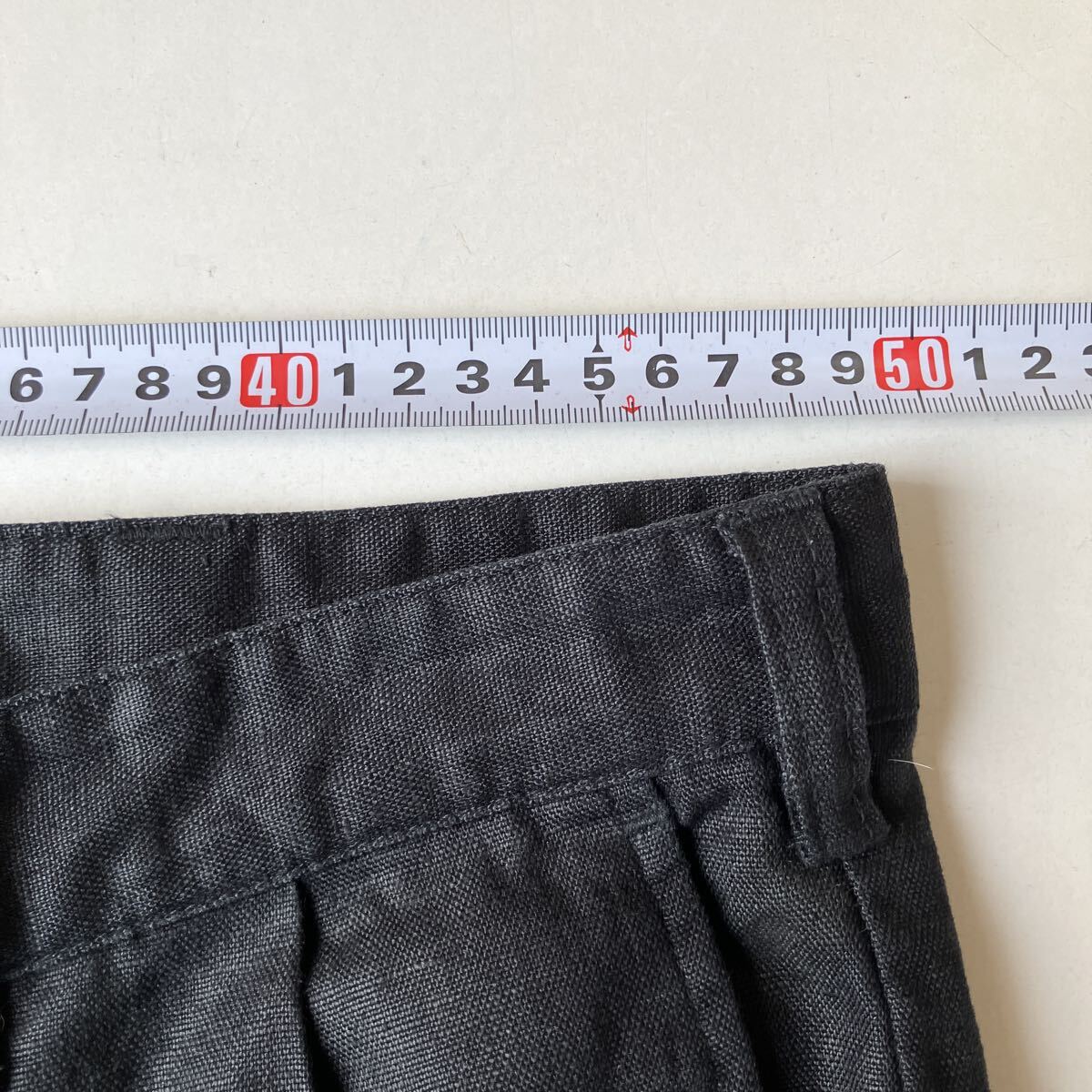 エディー・バウアー Eddie Bauer 麻 リネン 100%スラックス パンツ ズボン ブラック ボトムス 黒 メンズ 男性用 大きいサイズ_画像6