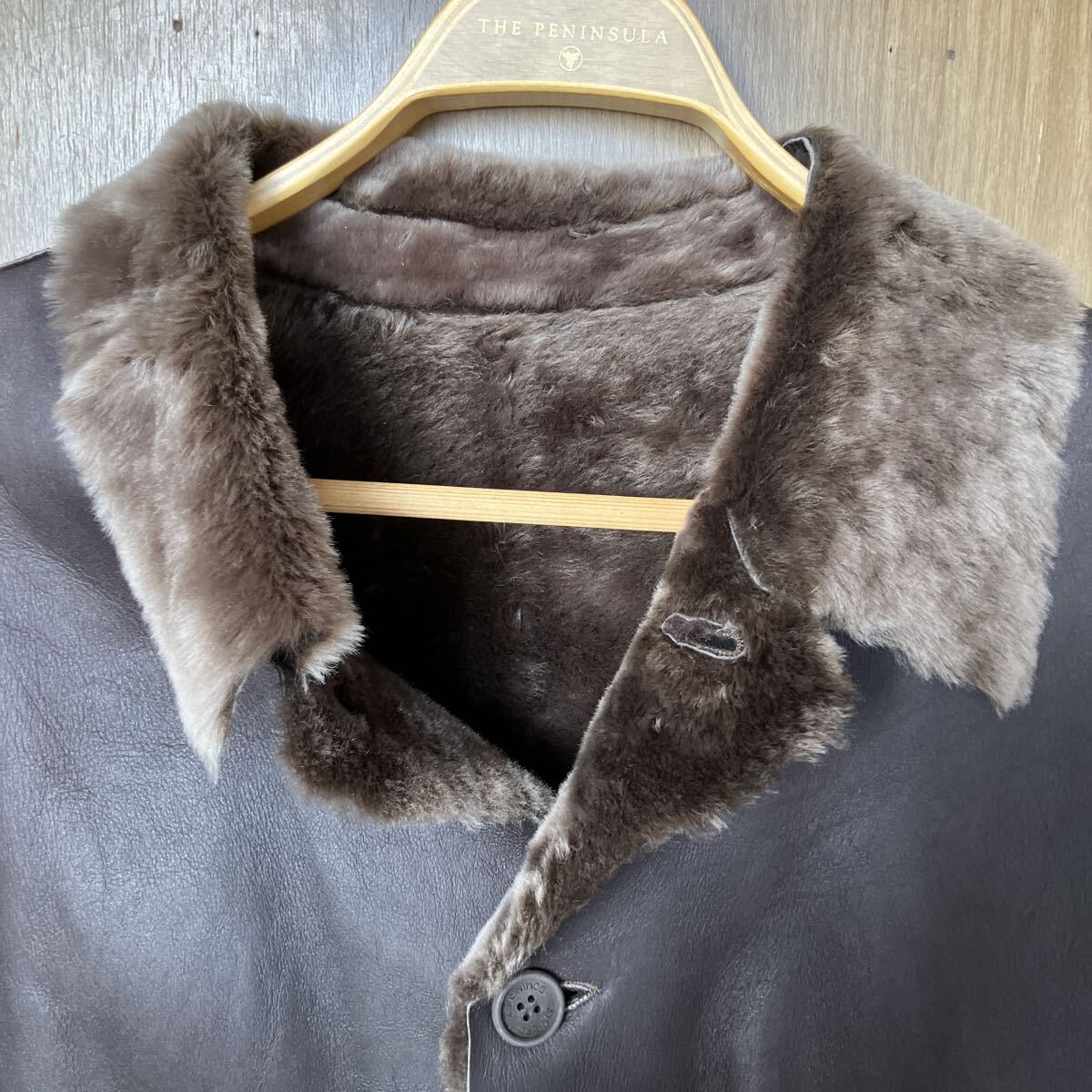 アドルフォ ドミンゲス Adolfo Dominguez ジャケット ムートンコート コート ダークブラウン ブラウン 革 メンズ 男性用 大きいサイズ_画像2