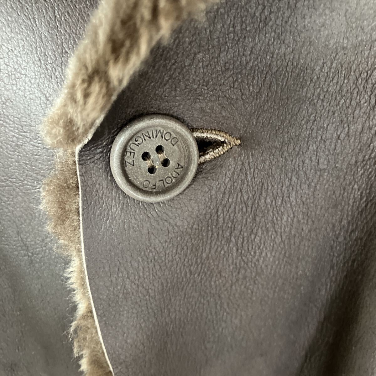 アドルフォ ドミンゲス Adolfo Dominguez ジャケット ムートンコート コート ダークブラウン ブラウン 革 メンズ 男性用 大きいサイズ_画像3