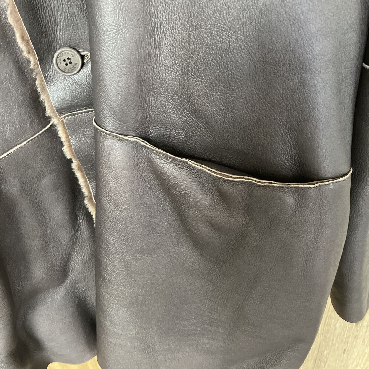 アドルフォ ドミンゲス Adolfo Dominguez ジャケット ムートンコート コート ダークブラウン ブラウン 革 メンズ 男性用 大きいサイズ_画像5