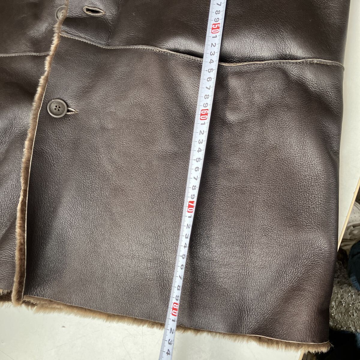 アドルフォ ドミンゲス Adolfo Dominguez ジャケット ムートンコート コート ダークブラウン ブラウン 革 メンズ 男性用 大きいサイズ_画像9