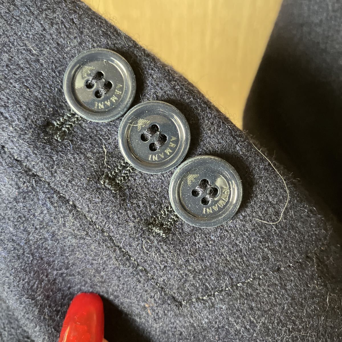 ARMANI JUNIOR アルマーニ ジュニア ジャケット テーラードジャケット ネイビー ウール 130CM ネイビー系　異素材 花柄 子供服 _画像5