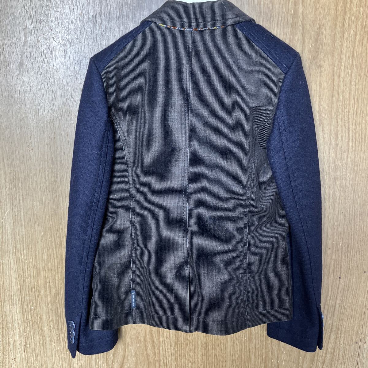 ARMANI JUNIOR アルマーニ ジュニア ジャケット テーラードジャケット ネイビー ウール 130CM ネイビー系　異素材 花柄 子供服 _画像7