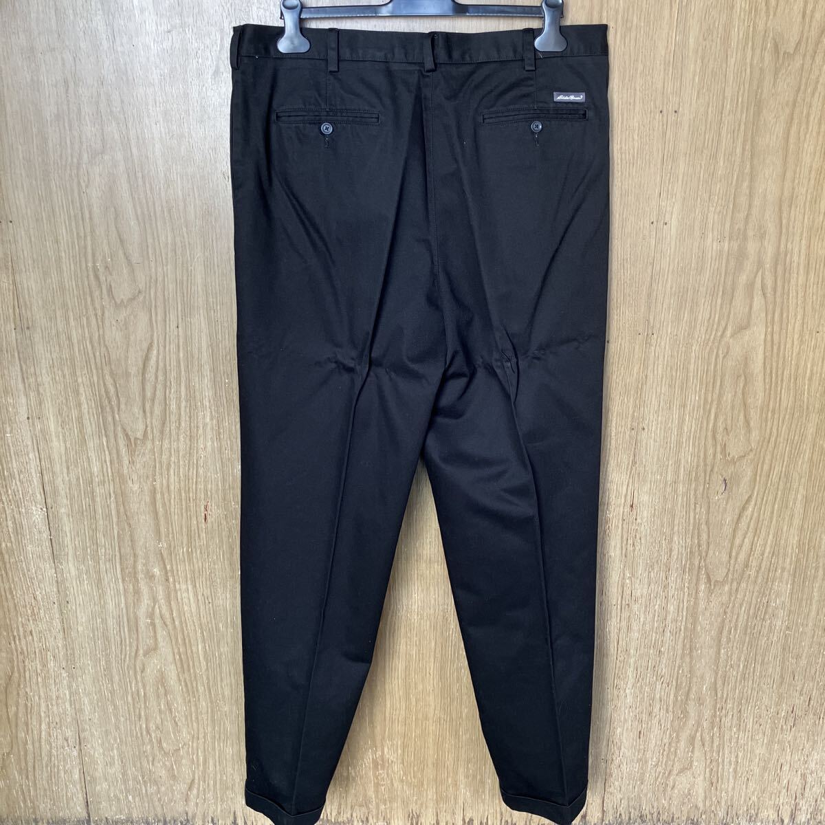 エディー・バウアー Eddie Bauer スラックス パンツ ズボン ブラック ボトムス 黒 メンズ 男性用 大きいサイズ 綿 ロングパンツ_画像6