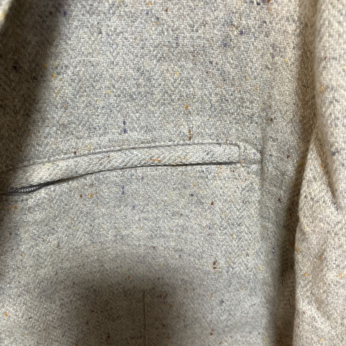 ANTOROPE アントロペ セットアップ スーツ 上下 テーラードジャケット ジャケット ツイード グレー パンツ ベージュ 4L 男性用 メンズ_画像3