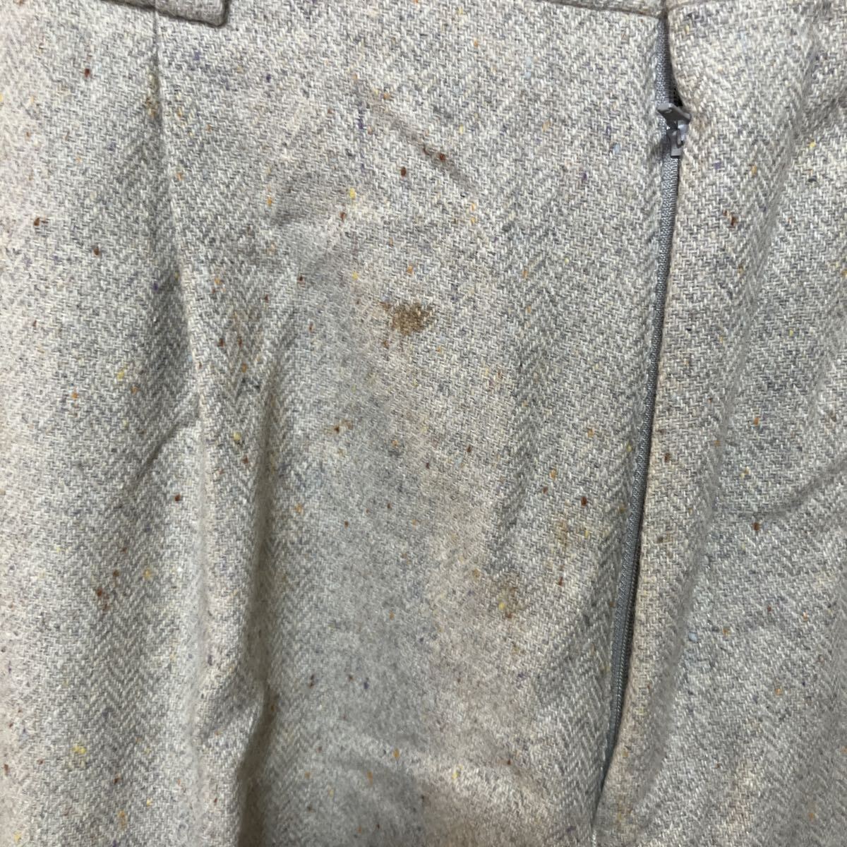 ANTOROPE アントロペ セットアップ スーツ 上下 テーラードジャケット ジャケット ツイード グレー パンツ ベージュ 4L 男性用 メンズ_画像6