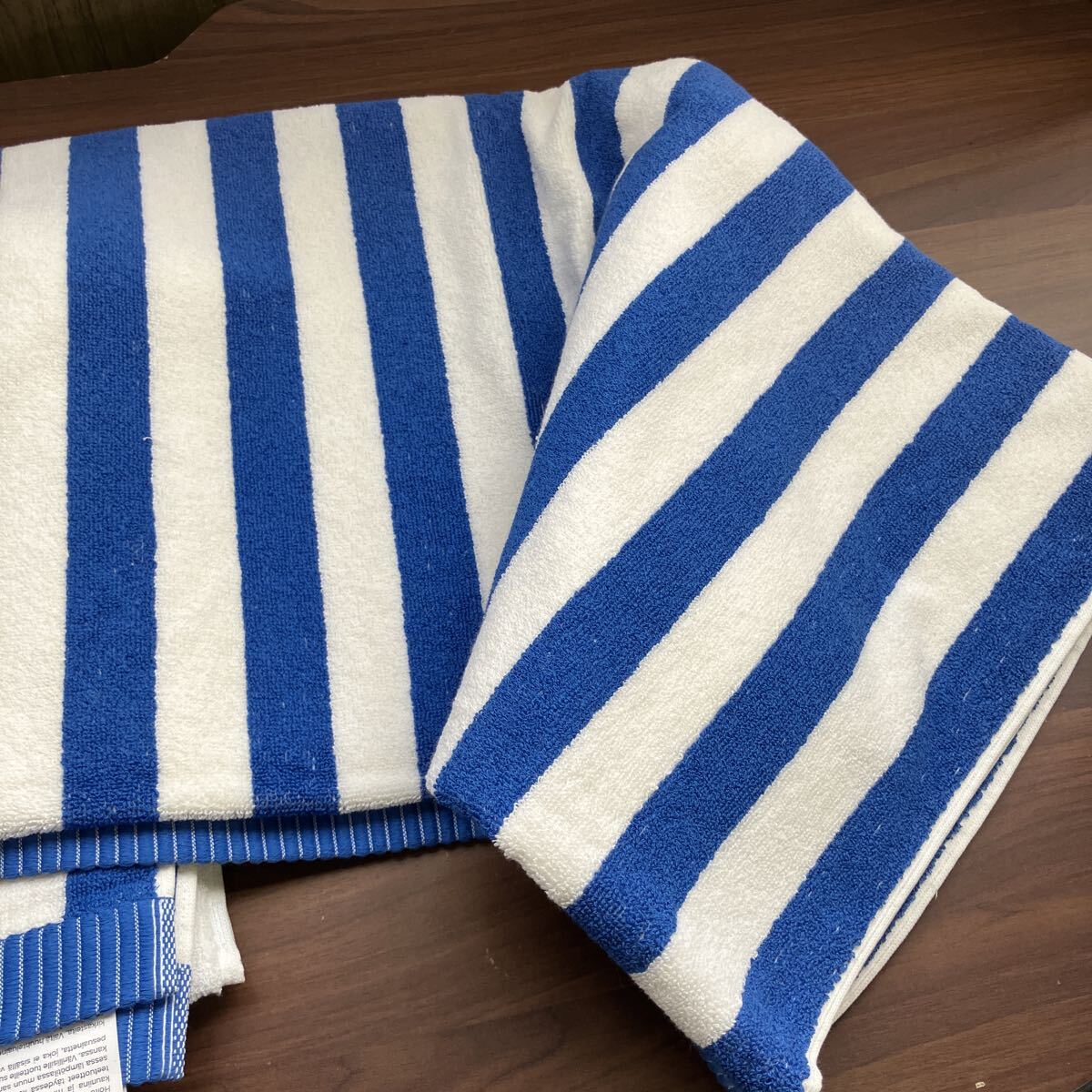 【新品 未使用品】マリメッコ marimekko バスタオル ストライプ ブランド 生活用品 家庭用品 バス用品 ブルー 検)ウニッコ柄 _画像4