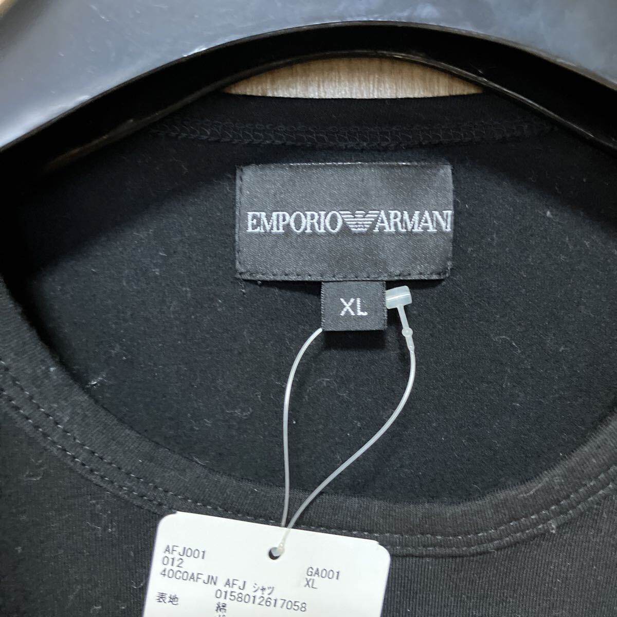 【新品 未使用品】EMPORIO ARMANI エンポリオアルマーニ Tシャツ 半袖Tシャツ ブラック 半袖マレディース XL ブランド _画像2