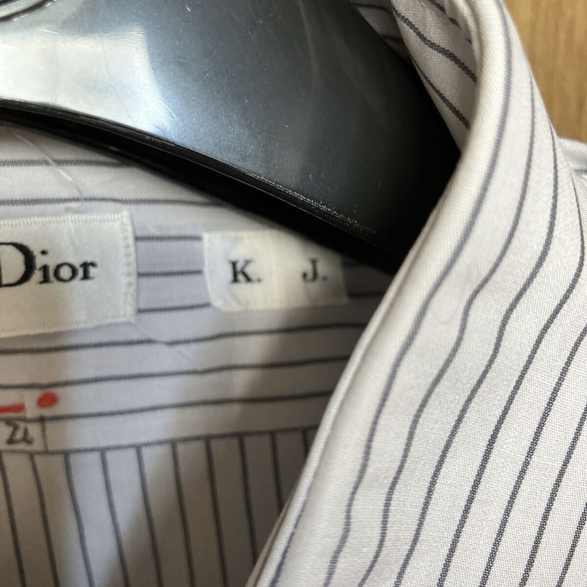 Christian Dior MONSIEUR クリスチャンディオールムッシュ 長袖シャツ ストライプ 長袖 シャツ ブルー コットン 大きいサイズ メンズ_画像3