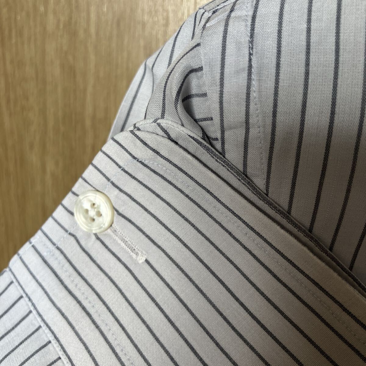 Christian Dior MONSIEUR クリスチャンディオールムッシュ 長袖シャツ ストライプ 長袖 シャツ ブルー コットン 大きいサイズ メンズ_画像4