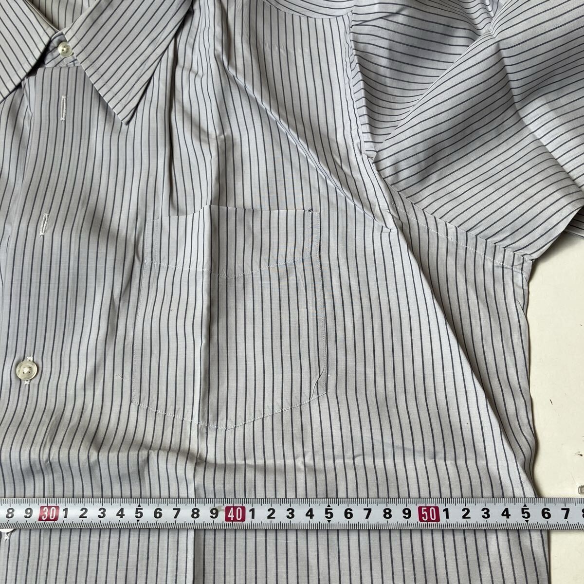 Christian Dior MONSIEUR クリスチャンディオールムッシュ 長袖シャツ ストライプ 長袖 シャツ ブルー コットン 大きいサイズ メンズ_画像6
