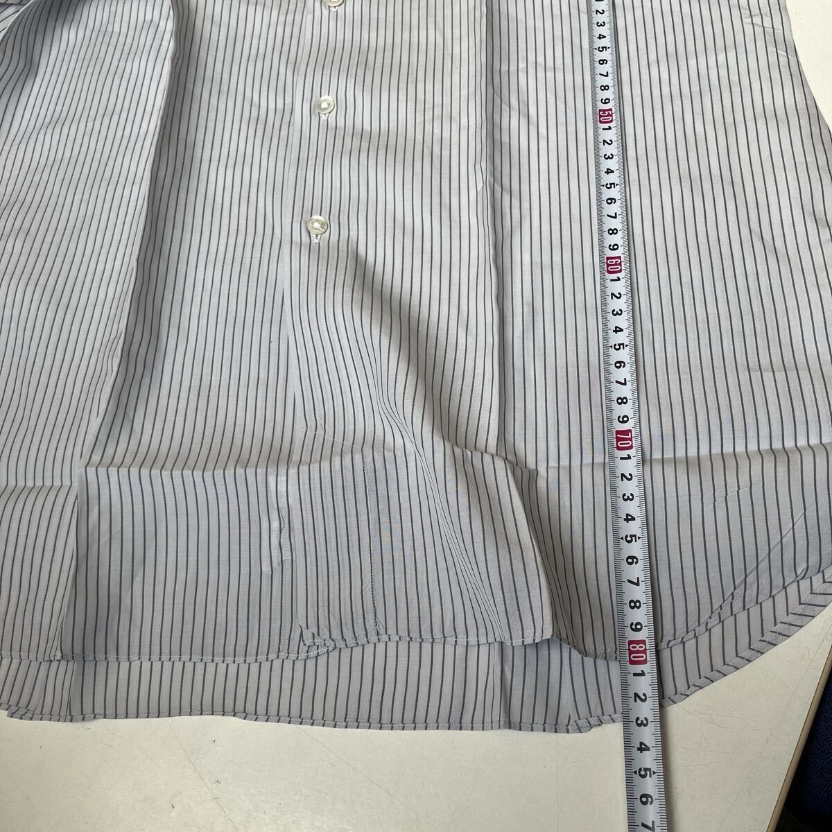 Christian Dior MONSIEUR クリスチャンディオールムッシュ 長袖シャツ ストライプ 長袖 シャツ ブルー コットン 大きいサイズ メンズ_画像7