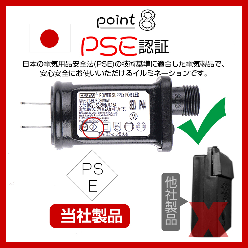 即納 100球 10ｍ クリスマスツリー ライト LED イルミネーションライト コンセント式 クリスマス 電飾 飾り 屋外 室内 連結可 防水 Y1451_画像7