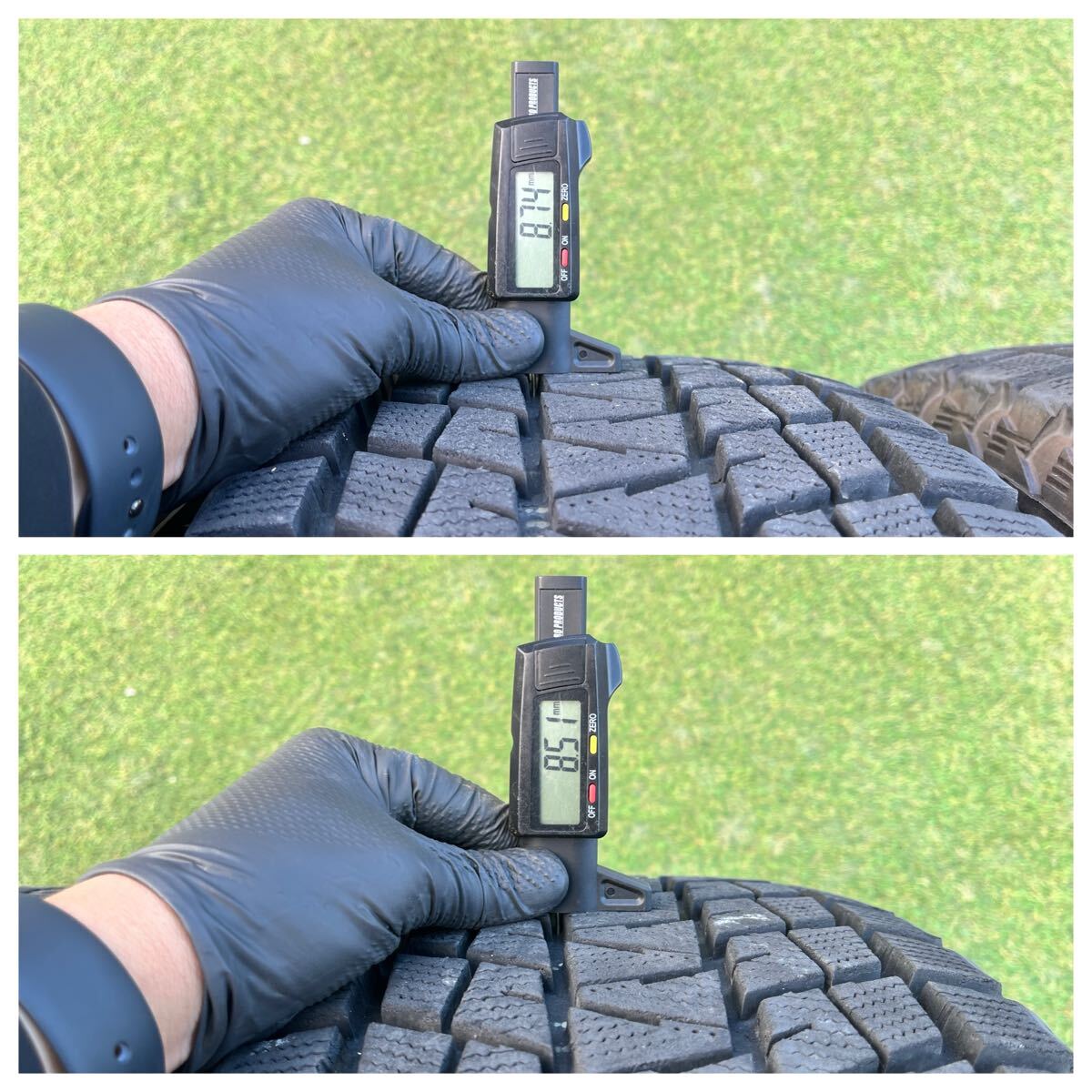 バリ溝!! ブリヂストン ブリザック DM-V1 265/70R16 スタッドレスタイヤ 4本セット ランドクルーザープラド ハイラックス等 【A71022-1】_画像9